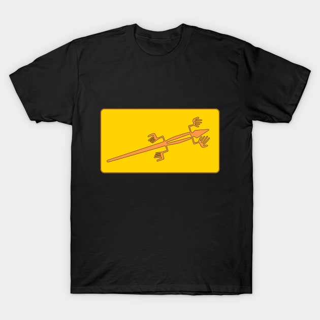 Nazca Lizard - Yellow T-Shirt by Erno